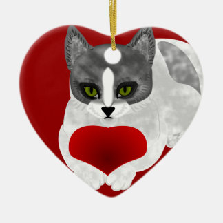 Adorno De Cerámica Gatito del amor