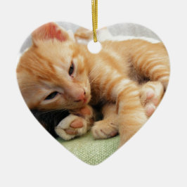 Adorno De Cerámica Gatito lindo con rayas de tigre