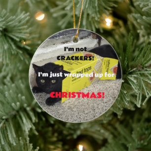 Adorno De Cerámica Gatito negro lindo