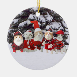 Adorno De Cerámica Gatitos del navidad