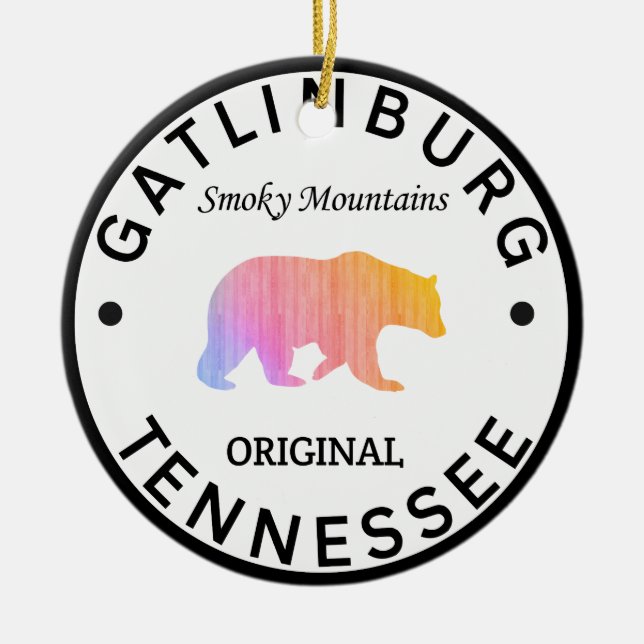 Adorno De Cerámica Gatlinburg Tennessee Great Smoky Mountains (Frente)