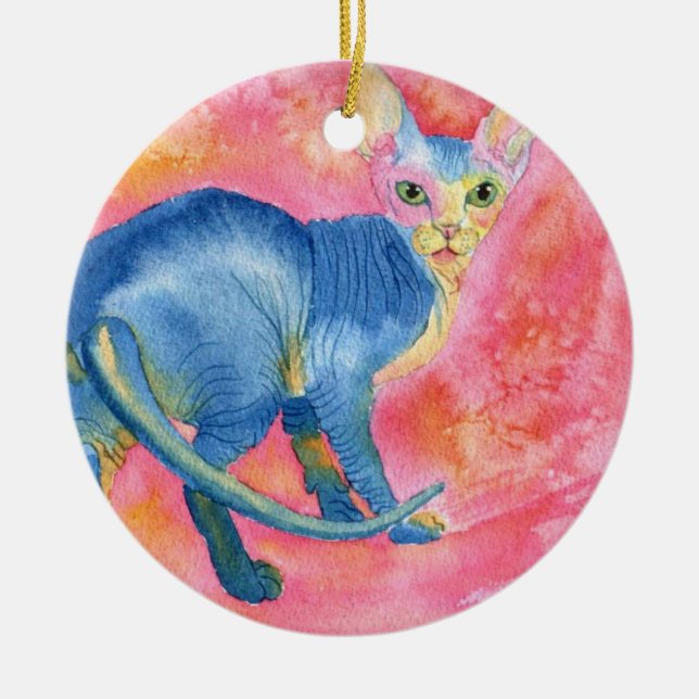 Adorno De Cerámica Gato 7 de Sphynx (Frente)