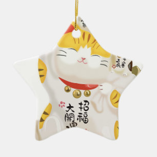 Adorno De Cerámica Gato afortunado japonés