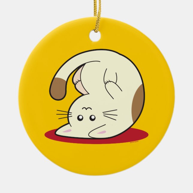 Adorno De Cerámica Gato al revés (Frente)