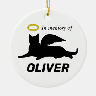 Adorno De Cerámica Gato ángel personalizado