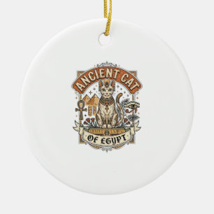 Adorno De Cerámica Gato Antiguo De Egipto Gato Antiguo Egipto Vintage
