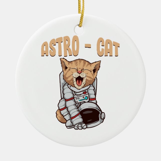 Adorno De Cerámica Gato Astro (Frente)