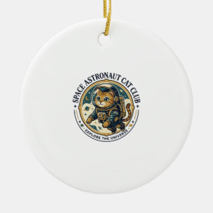 Adorno De Cerámica Gato Astronauta Espacial Regalo para Papá Gato - A