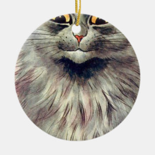 Adorno De Cerámica Gato azul ruso Louis Wain