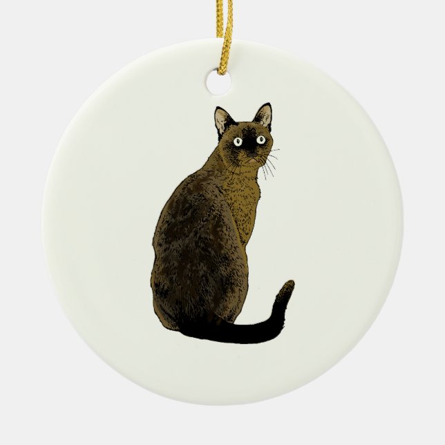 Adorno De Cerámica Gato birmano (Frente)