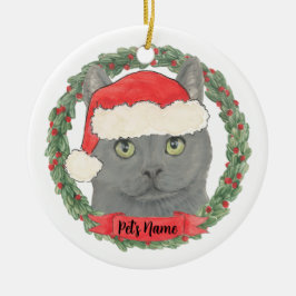 Adorno De Cerámica Gato Chartreux Chartreuse Personalizado