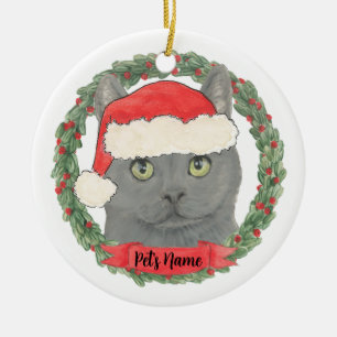 Adorno De Cerámica Gato Chartreux Chartreuse Personalizado