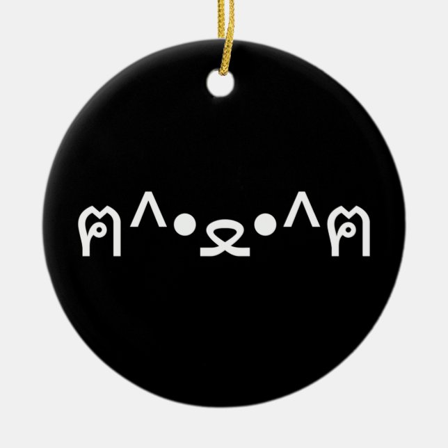 Adorno De Cerámica Gato con patas ฅ^・・E^ฅ Kaomoji Japonés (Frente)