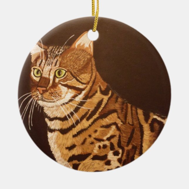 Adorno De Cerámica Gato de Bengala (Frente)
