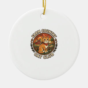 Adorno De Cerámica Gato de campo - Regalo para amantes de gatos de ca