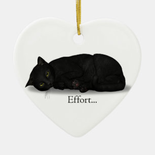 Adorno De Cerámica Gato de esfuerzo