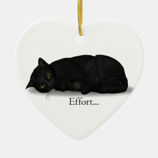 Adorno De Cerámica Gato de esfuerzo