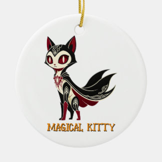 Adorno De Cerámica Gato de Fantasía Mística Dibujo Animado Gráfico