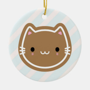 Adorno De Cerámica Gato de Gingerbread Navidades