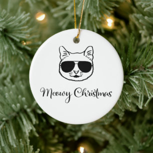 Adorno De Cerámica Gato de Guay "Navidades Meowy" en sombras