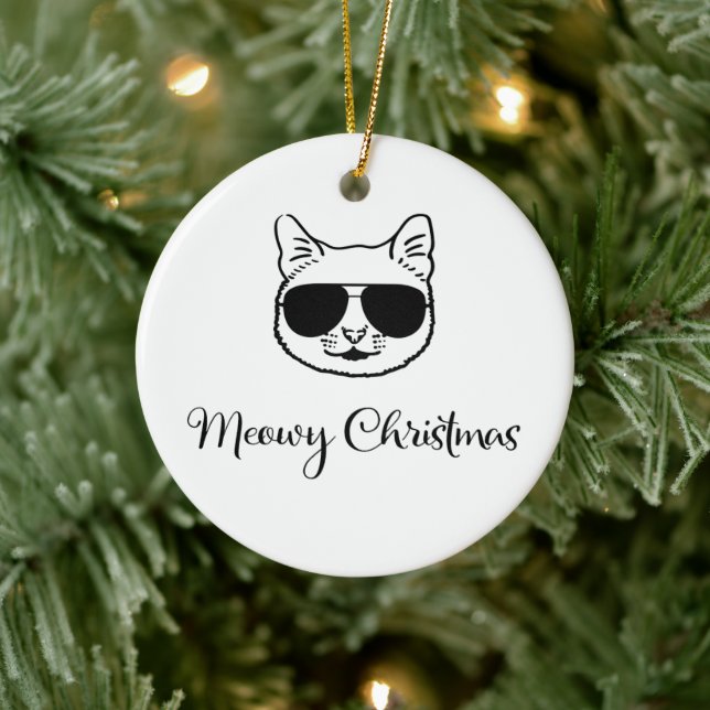 Adorno De Cerámica Gato de Guay "Navidades Meowy" en sombras (Árbol)