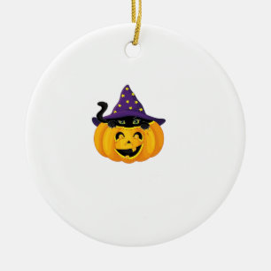 Adorno De Cerámica Gato de Halloween en calabaza � Pegatina de gatito