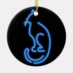 Adorno De Cerámica Gato de neón de Guay