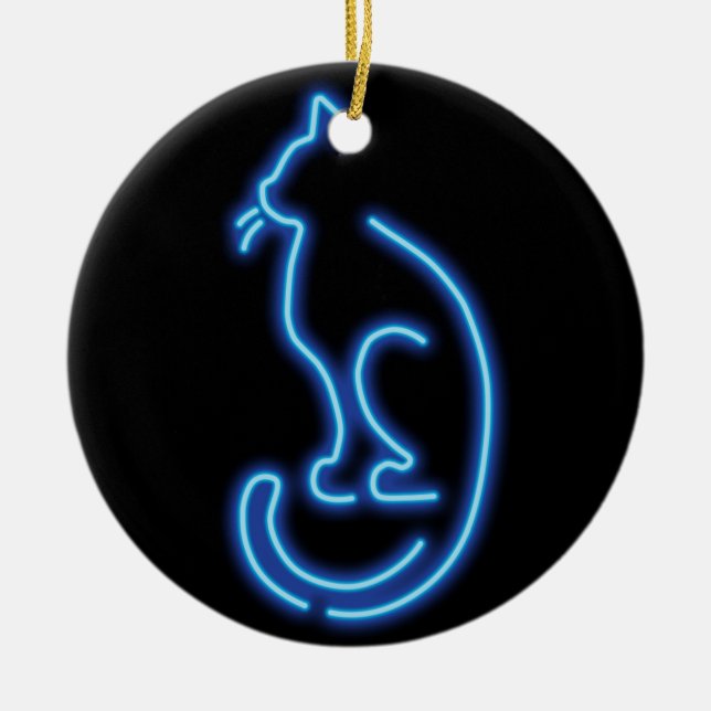 Adorno De Cerámica Gato de neón de Guay (Frente)