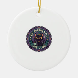 Adorno De Cerámica Gato de película de terror lindo Diseño de camiset