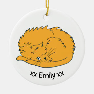 Adorno De Cerámica Gato de Personalizado de jengibre con nombre