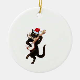 Adorno De Cerámica Gato De Snata