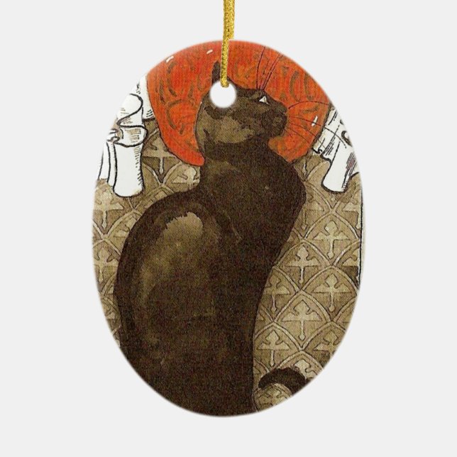 Adorno De Cerámica Gato de Steinlein - Art Nouveau (Frente)