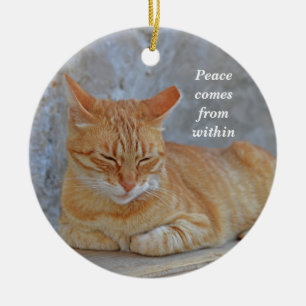 Adorno De Cerámica Gato de Tabby descansando en Dubrovnik Inspirador