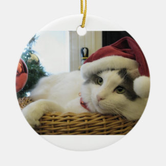 Adorno De Cerámica gato del navidad