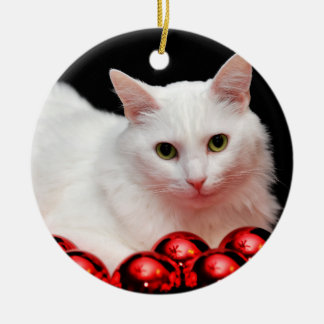 Adorno De Cerámica Gato del navidad