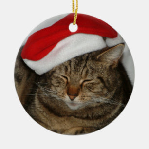 Adorno De Cerámica Gato del navidad