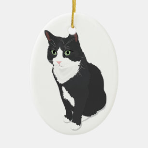 Adorno De Cerámica Gato del smoking