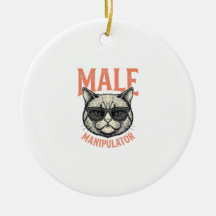 Adorno De Cerámica Gato Divertido Manipulador Masculino Gafas de Sol