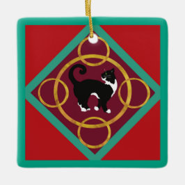 Adorno De Cerámica Gato Doce Días De Navidades Años