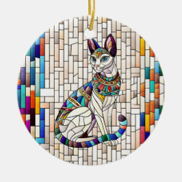 Adorno De Cerámica Gato egipcio - Arte Mosaico