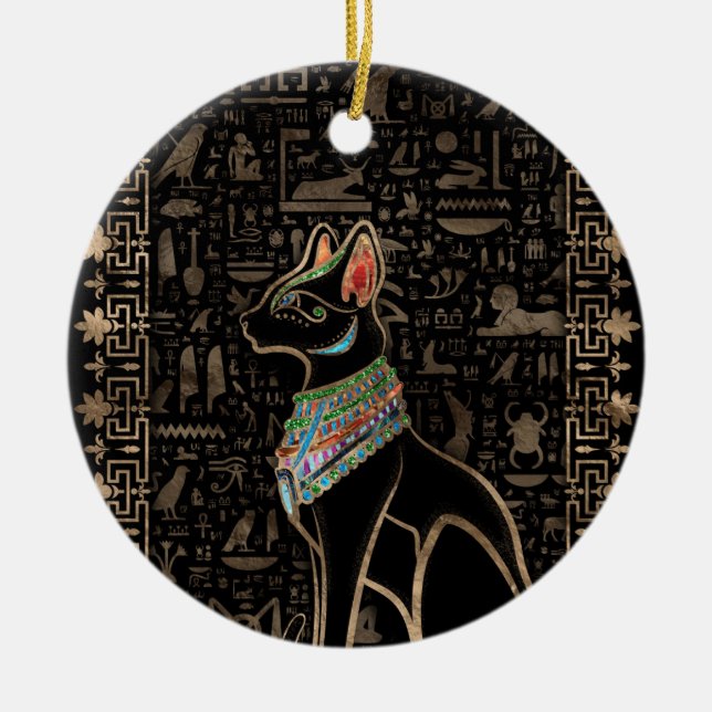 Adorno De Cerámica Gato egipcio - Bastet (Frente)