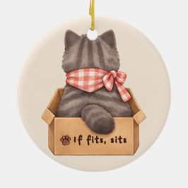 Adorno De Cerámica Gato en la caja