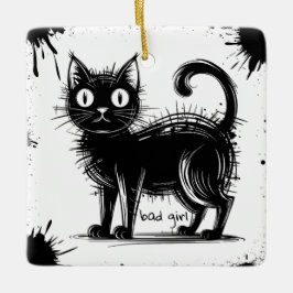 Adorno De Cerámica gato garabato