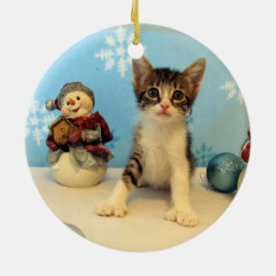 Adorno De Cerámica Gato, gatito, Navidades, rescate