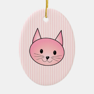 Adorno De Cerámica Gato. Gatito rosado bonito adorable