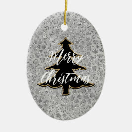 Adorno De Cerámica Gato Gris Meow Kitty de Leopardo Plateado