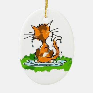 Adorno De Cerámica Gato gruñón