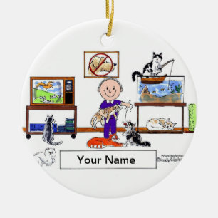 Adorno De Cerámica Gato Lover - Hombre