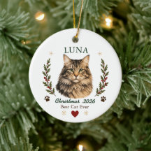 Gato Maine Coon personalizado de Navidad
