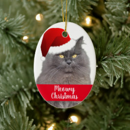 Adorno De Cerámica Gato Mascota personalizado de Navidades Meowy